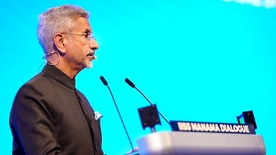 External Affairs Minister S Jaishankar at Manama Dialogue, in Bahrain. (PTI) External Affairs Minister S Jaishankar at Manama Dialogue, in Bahrain. (PTI)