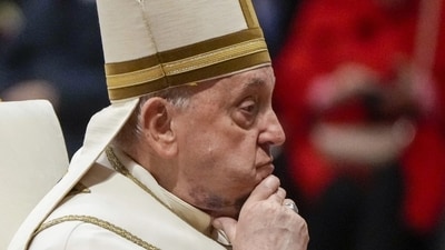 Francis has suffered several health problems in recent years and now uses a wheelchair due to knee and back pain. (AP) Francis has suffered several health problems in recent years and now uses a wheelchair due to knee and back pain. (AP)