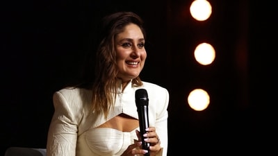 Kareena Kapoor talks to the audience during an in conversation session at the 4th edition of the Red Sea International Film Festival. (AFP) Kareena Kapoor talks to the audience during an in conversation session at the 4th edition of the Red Sea International Film Festival. (AFP)