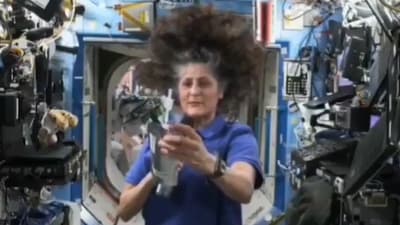 Sunita Williams interacted with students, discussing drinking in space during a virtual session. (X) Sunita Williams interacted with students, discussing drinking in space during a virtual session. (X)