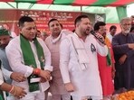 FILE: Former deputy chief minister Tejaswi Yadav addressing with CPI-ML national general secretary Dipankar Bhattacharya people at Mopti Bazar (Bhojpur district) to garner support of INDIA bloc candidate for Tarari bypoll in Ara.