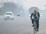 A foggy and cold morning view near Kalindi Kunj in Delhi. (Sunil Ghosh/Hindustan Times) 