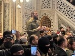 Top rebel commander Abu Mohammed al-Golani speaks to a crowd at Ummayad Mosque in Damascus, after Syrian rebels announced that they have ousted President Bashar al-Assad, Syria December 8, 2024. 