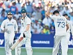 India's Mohammed Siraj, right, celebrates after the dismissal of Australia's Travis Head, centre, during the day two of the second cricket test match between Australia and India at the Adelaide Oval in Adelaide, on Saturday. (AP) India's Mohammed Siraj, right, celebrates after the dismissal of Australia's Travis Head, centre, during the day two of the second cricket test match between Australia and India at the Adelaide Oval in Adelaide, on Saturday. (AP)