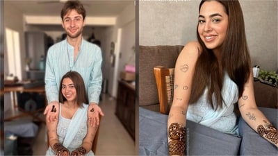 Aaliyah Kashyap and Shane Gregoire's mehendi pictures. (Instagram) Aaliyah Kashyap and Shane Gregoire's mehendi pictures. (Instagram)