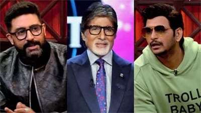 Abhishek Bachchan gets angry on comedian for joke on his father Amitabh Bachchan. Abhishek Bachchan gets angry on comedian for joke on his father Amitabh Bachchan.