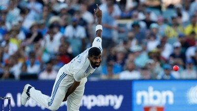 India's Jasprit Bumrah bowls a delivery during the day two of the second cricket test match between Australia and India. (AP Photo/James Elsby) (AP)