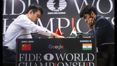 Ding Liren defeated D Gukesh in Game 12 of the World Chess Championship in Singapore. (PTI) Ding Liren defeated D Gukesh in Game 12 of the World Chess Championship in Singapore. (PTI)