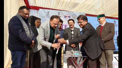 Himachal’s industry, labour and employment minister Harsh Vardhan Singh Chauhan inaugurating the three-day Himachal Pradesh International Trade Exhibition 2024 on Monday. (Source: X) Himachal’s industry, labour and employment minister Harsh Vardhan Singh Chauhan inaugurating the three-day Himachal Pradesh International Trade Exhibition 2024 on Monday. (Source: X)