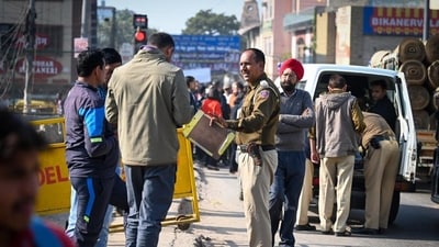 Delhi police and fire services officials have been informed about the bomb threats. (HT Photo) Delhi police and fire services officials have been informed about the bomb threats. (HT Photo)