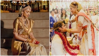 Pictures from Sobhita Dhulipala and Naga Chaitanya's wedding. Pictures from Sobhita Dhulipala and Naga Chaitanya's wedding.