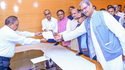 Sujeet Kumar filed his nomination papers in the state assembly in the presence of chief minister Mohan Charan Majhi, BJP state unit president Manmohan Samal, deputy chief minister KV Singh Deo (X/BJP4Odisha) Sujeet Kumar filed his nomination papers in the state assembly in the presence of chief minister Mohan Charan Majhi, BJP state unit president Manmohan Samal, deputy chief minister KV Singh Deo (X/BJP4Odisha)