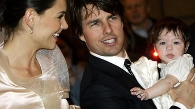 Katie Holmes with ex-husband Tom Cruise and their daughter Suri.