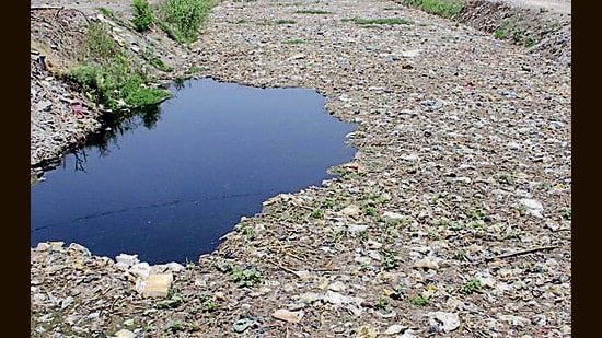 Activists have been seeking action over industrial units polluting the Buddha Nullah in Ludhiana. (HT file)