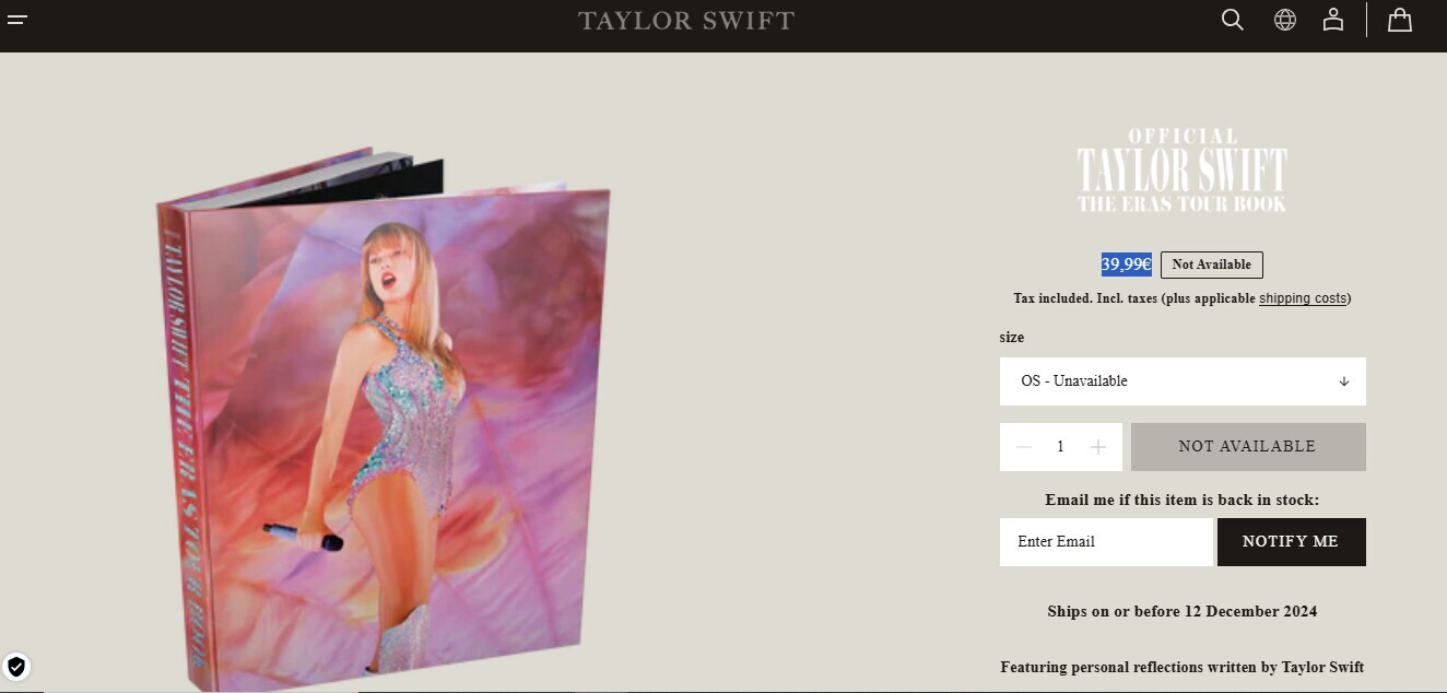 Taylor Swift's Eras Tour Book sells nearly 1 million copies in its