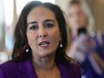 Harmeet Dhillon talks to the press after losing the election for Chair at the winter meeting of the Republican National Committee in Dana Point, California. REUTERS/FILE PHOTO Harmeet Dhillon talks to the press after losing the election for Chair at the winter meeting of the Republican National Committee in Dana Point, California. REUTERS/FILE PHOTO