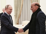 Defence Minister Rajnath Singh met Russian President Vladimir Putin in Moscow on Tuesday