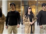 Katrina Kaif and Vicky Kaushal coordinate their outfits at the airport. Katrina Kaif and Vicky Kaushal coordinate their outfits at the airport.