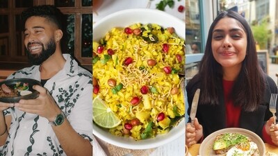 AP Dhillon can't get enough of Mrunal Thakur's handmade poha: Your cue to whip up your own bowl! (Photos: Instagram/apdhillon, mrunalthakur; Piping Pot Curry)