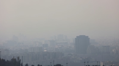Buildings are enveloped in smog following the increase in air pollution in Tehran, Iran (via REUTERS)