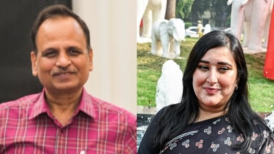 AAP leader Satyendar Jain (L) and BJP MP Bansuri Swaraj (R). AAP leader Satyendar Jain (L) and BJP MP Bansuri Swaraj (R).