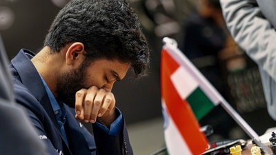 India's Gukesh D. after losing the 12th game of the FIDE World Chess Championship 2024 against China's Ding Liren, in Singapore (PTI) India's Gukesh D. after losing the 12th game of the FIDE World Chess Championship 2024 against China's Ding Liren, in Singapore (PTI)