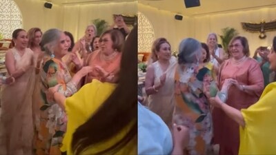 Salma Khan danced with Helen at her party. Salma Khan danced with Helen at her party.