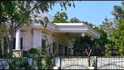 The bungalow at 6, Flag Staff Road, where Kejriwal resided during his tenure as the chief minister of Delhi. (HT Photo)