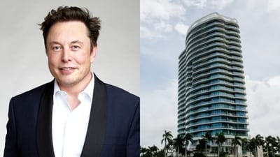 Elon Musk is reportedly eyeing the late beauty mogul Sydell Miller's penthouse atop The Bristol Palm Beach building. He is rumoured to be cashing out $100 million on the real estate deal. (Bloomberg) Elon Musk is reportedly eyeing the late beauty mogul Sydell Miller's penthouse atop The Bristol Palm Beach building. He is rumoured to be cashing out $100 million on the real estate deal. (Bloomberg)