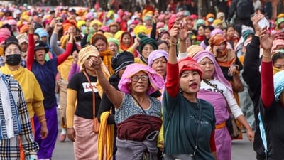 The rally marched through Gandhi Memorial Hall and concluded at Khuman Lampak Main Stadium in Imphal East. The rally marched through Gandhi Memorial Hall and concluded at Khuman Lampak Main Stadium in Imphal East.