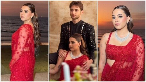 Aaliyah Kashyap and Shane Gregoire dressed up for their cocktail night.