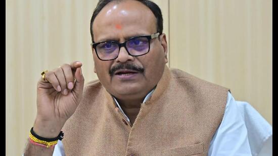 U.P. deputy chief minister Brajesh Pathak during a meeting in Lucknow on December 10. (Sourced)