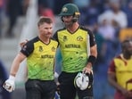 Australia's David Warner, left, and teammate Glenn Maxwell Australia's David Warner, left, and teammate Glenn Maxwell