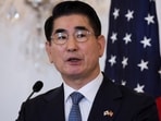 FILE PHOTO: South Korean Defense Minister Kim Yong-Hyun attends a joint press conference in the US.