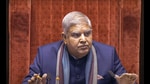 New Delhi: Rajya Sabha Chairman Jagdeep Dhankhar conducts proceedings in the House during the Winter session of Parliament, in New Delhi, Wednesday, Dec. 11, 2024. (PTI Photo (PTI)