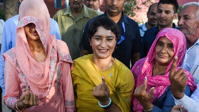 Wrestler-turned-Congress MLA Vinesh Phogat. Wrestler-turned-Congress MLA Vinesh Phogat.