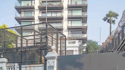 Annexe was built behind the original Mannat mansion, as it is a heritage structure. (Hindustan Times) Annexe was built behind the original Mannat mansion, as it is a heritage structure. (Hindustan Times)