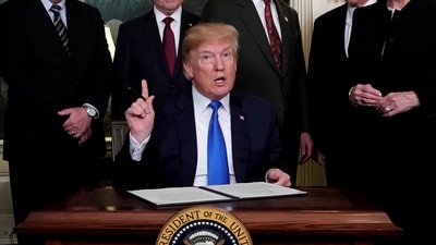 Donald Trump said he “absolutely” planned to end birthright citizenship once in office. (REUTERS)