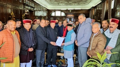 Former chief minister and leader of Opposition Jai Ram Thakur in a scathing attack on the Congress government, said, “These two years have been a period of destruction and corruption in every sector.” (HT Photo)