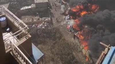On December 9, a massive fire erupted in multiple scrap godowns and shops in the Kudalwadi in which as many as 25 scrap shops and tin warehouses were completely gutted. (HT PHOTO) On December 9, a massive fire erupted in multiple scrap godowns and shops in the Kudalwadi in which as many as 25 scrap shops and tin warehouses were completely gutted. (HT PHOTO)