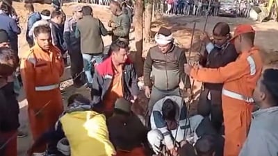 Rescue operations were underway on Wednesday for 5-year-old Aryan, who fell into a borewell in Dausa on Monday. (ANI) Rescue operations were underway on Wednesday for 5-year-old Aryan, who fell into a borewell in Dausa on Monday. (ANI)
