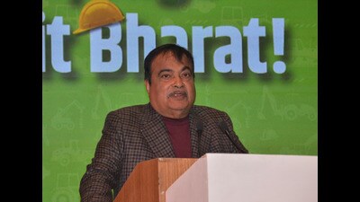 Union minister for road transport Nitin Gadkari addressing the gathering at the Bauma CONEXPO INDIA 2024 that got underway at the India expo mart in Greater Noida on Wednesday. (HT Photo) Union minister for road transport Nitin Gadkari addressing the gathering at the Bauma CONEXPO INDIA 2024 that got underway at the India expo mart in Greater Noida on Wednesday. (HT Photo)
