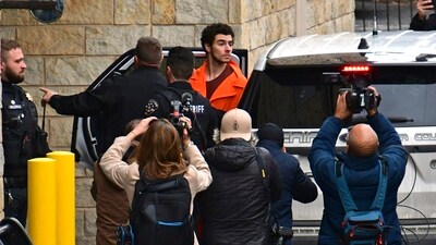 Suspect Luigi Mangione is taken into the Blair County Courthouse on Tuesday, Dec. 10, 2024, in Hollidaysburg, Pa. (AP / Janet Klingbeil ) Suspect Luigi Mangione is taken into the Blair County Courthouse on Tuesday, Dec. 10, 2024, in Hollidaysburg, Pa. (AP / Janet Klingbeil )