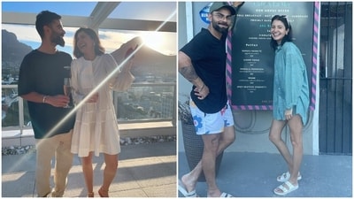 Virat and Anushka aced the casual fashion game in these two looks. In the first click, the cricketer wore a relaxed-fit black tee and beige pants, and in the second, he chose flora-print shorts and a black T-shirt. As for Anushka, she wore a white cotton midi dress and a denim, mini-length shirt dress. Virat and Anushka aced the casual fashion game in these two looks. In the first click, the cricketer wore a relaxed-fit black tee and beige pants, and in the second, he chose flora-print shorts and a black T-shirt. As for Anushka, she wore a white cotton midi dress and a denim, mini-length shirt dress. 