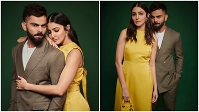 For another red carpet event, Virat and Anushka made heads turn with impeccable looks. While Anushka brought the sunshine in a yellow column gown featuring a bow design on the back, Virat complemented her in a brown double-breasted blazer, a white crew neck shirt, brown pants, and a rugged beard look. For another red carpet event, Virat and Anushka made heads turn with impeccable looks. While Anushka brought the sunshine in a yellow column gown featuring a bow design on the back, Virat complemented her in a brown double-breasted blazer, a white crew neck shirt, brown pants, and a rugged beard look. 
