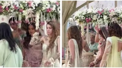 Aaliyah Kashyap stunned in a pink lehenga as a bride. Aaliyah Kashyap stunned in a pink lehenga as a bride.