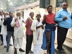 Voters are standing in the queue to cast their votes in Bihar.