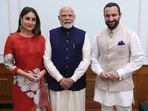 Saif Ali Khan and Kareena Kapoor's picture from their meeting with PM Modi. Saif Ali Khan and Kareena Kapoor's picture from their meeting with PM Modi.