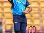 Mohammed Shami in action for Bengal against Baroda in the Syed Mushtaq Ali Trophy quarterfinal match in Bengaluru.