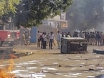 Parbhani: A structure set on fire during protests which continued for the second day over alleged vandalising of a replica of the Indian Constitution, in Parbhani, Maharashtra, Wednesday, Dec. 11, 2024. The stone replica of the Constitution outside Parbhani railway station, set in front of a statue of Dr B R Ambedkar, was found to have been damaged on Tuesday, sparking protests. (PTI Photo) (PTI12_11_2024_000224B) (PTI) Parbhani: A structure set on fire during protests which continued for the second day over alleged vandalising of a replica of the Indian Constitution, in Parbhani, Maharashtra, Wednesday, Dec. 11, 2024. The stone replica of the Constitution outside Parbhani railway station, set in front of a statue of Dr B R Ambedkar, was found to have been damaged on Tuesday, sparking protests. (PTI Photo) (PTI12_11_2024_000224B) (PTI)